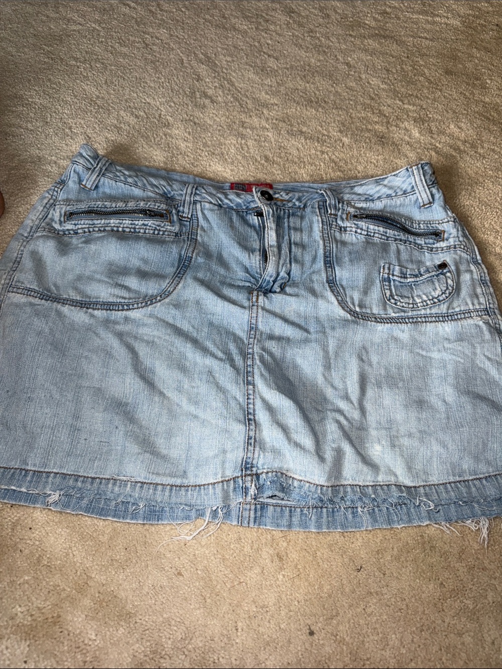 Faded Glory Light Blue Denim Mini Skirt